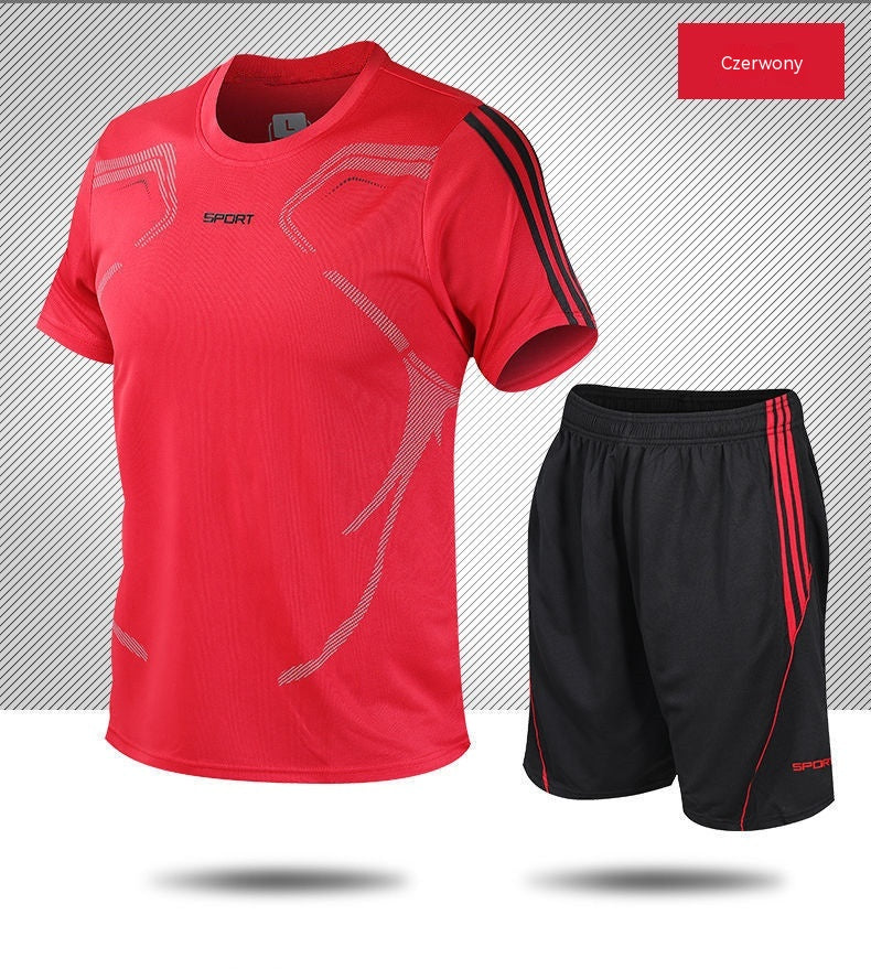 【L-5XL】Moški poletni športni komplet – majica s kratkimi rokavi in kratke hlače; ohlapen, ležeren slog, večje velikosti, moderen dizajn