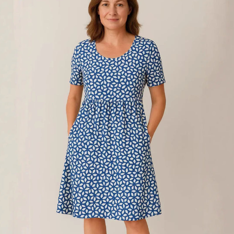 ✅ Płatność przy odbiorze【S-6XL】 🌺 Stylowa sukienka plus size z nadrukiem — luźny fason, wygodna, z kieszeniami