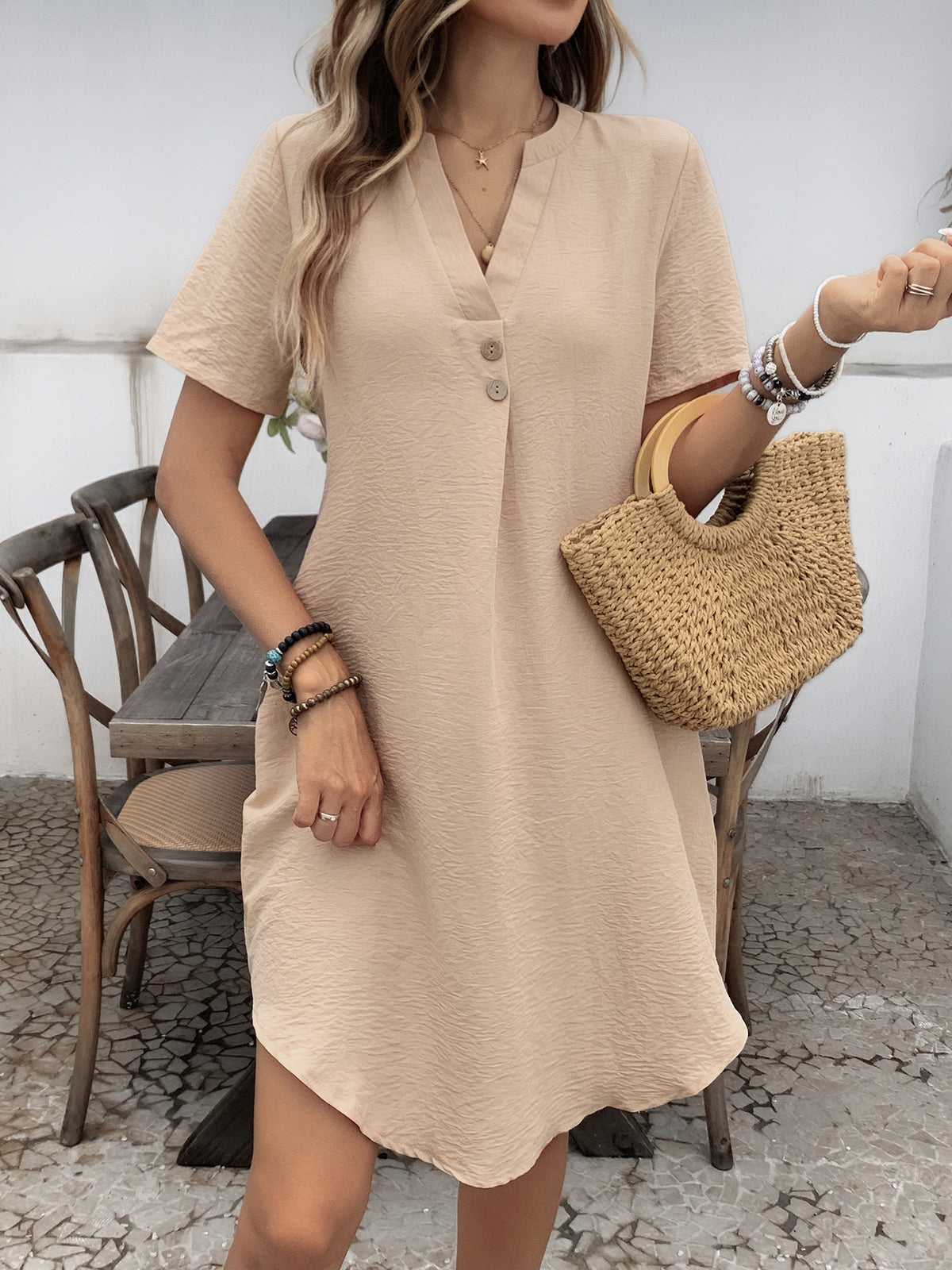 ✅Pago contra reembolso-💥2026 Nuevo vestido de verano para mujer de color liso - Elegante y con estilo
