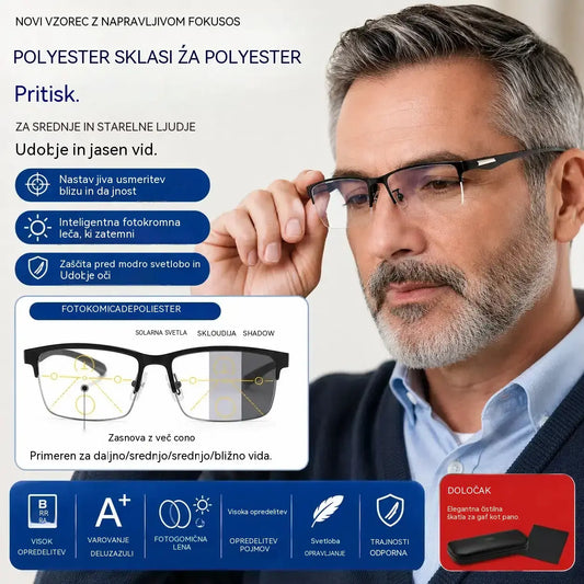 Nova bralna očala brez okvirja so zasnovana posebej za ljudi srednjih let in starejše ter imajo funkcije povečave, večfokusiranja, zaznavanja svetlobe, fotokromatike in blokiranja modre svetlobe.
