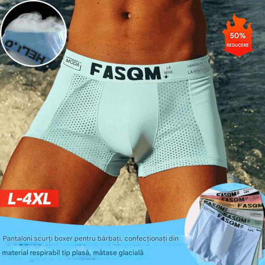 💥👍【6 szt.】Męskie bokserki z siateczki Ice Silk z oddychającego materiału