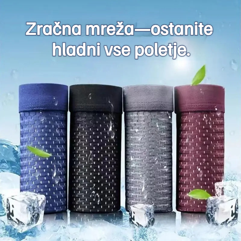 Paket 4 moških boksaric iz modala ledene svile 🔥2026 Nove – večje velikosti – z antibakterijsko mrežico
