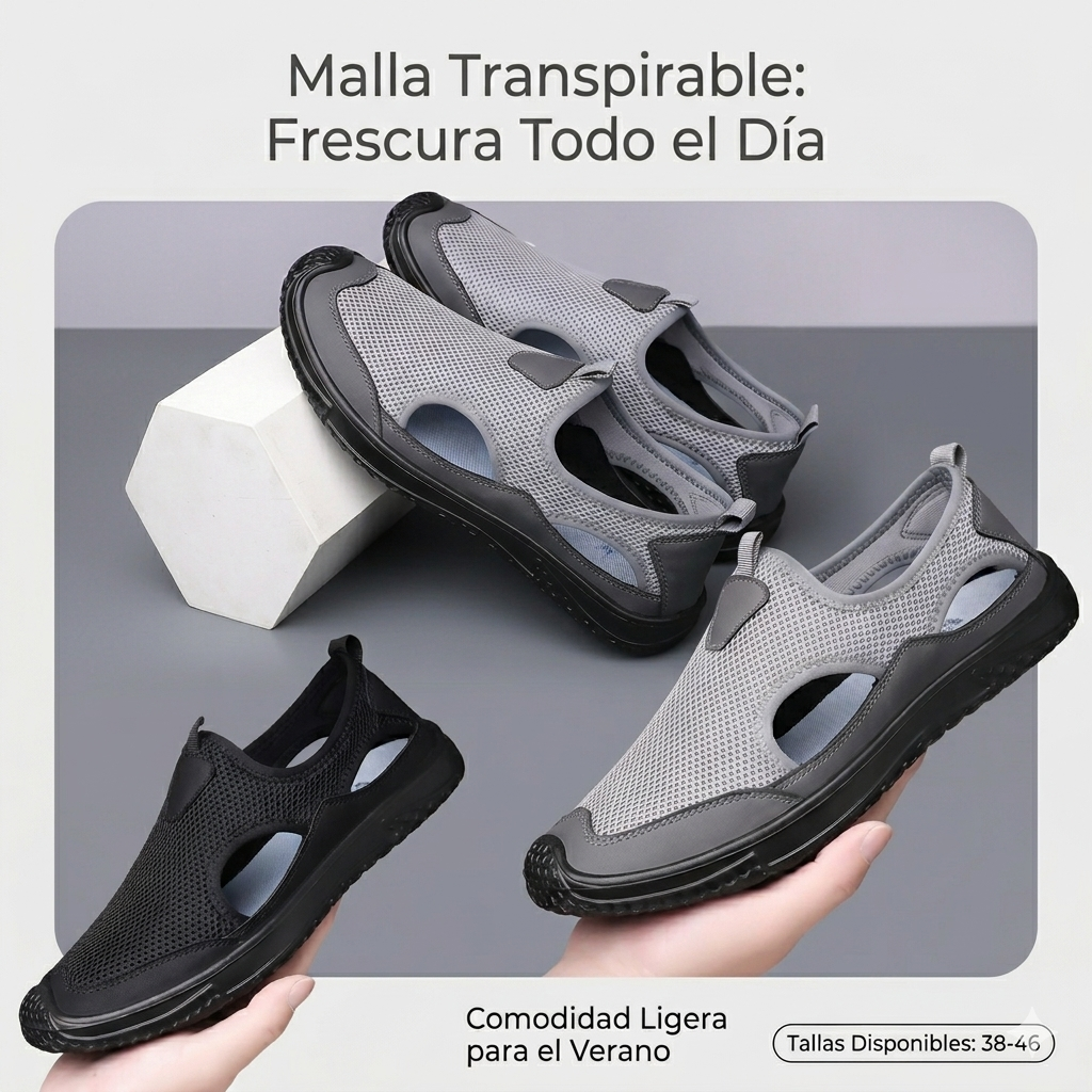 👟Oferta especial de verano🏆【Tallas 38-46】Nuevas sandalias de verano 2026 para hombre, malla transpirable, ligeras y antideslizantes.