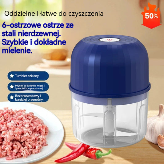 💥🧄 Elektryczna siekaczka do czosnku, mini przenośny rozdrabniacz do warzyw