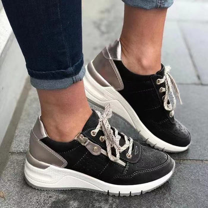🔥50% de descuento: (Tallas 36-43) Zapatillas deportivas ortopédicas para mujer, modernas y cómodas, con cremallera lateral y suela gruesa.