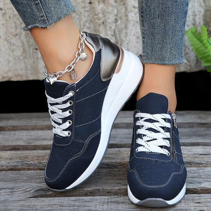 🔥50% de descuento: (Tallas 36-43) Zapatillas deportivas ortopédicas para mujer, modernas y cómodas, con cremallera lateral y suela gruesa.