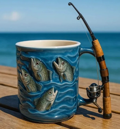 🎣☕Nowy kubek wędkarski Kreatywny kubek wykonany z żywicy, specjalnie zaprojektowany dla miłośników wędkarstwa.