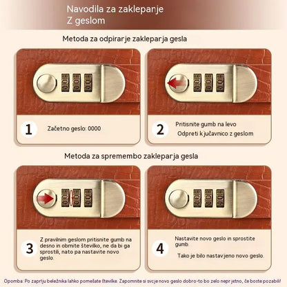 📓💰🔐Zvezek, zaščiten z geslom, se uporablja za shranjevanje čekov, gotovine, bančnih kartic in različnih potrdil.