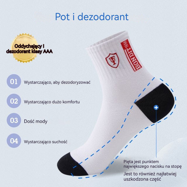 【Kup 5, a 5 otrzymasz gratis】【10 pary】Męskie skarpety termiczne pochłaniające pot bez smaku