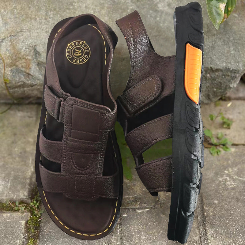 🔥👟【 38 -44】 Moški poletni sandali iz mehkega usnja – zračen dizajn z izrezi, nedrseči in v sproščenem slogu