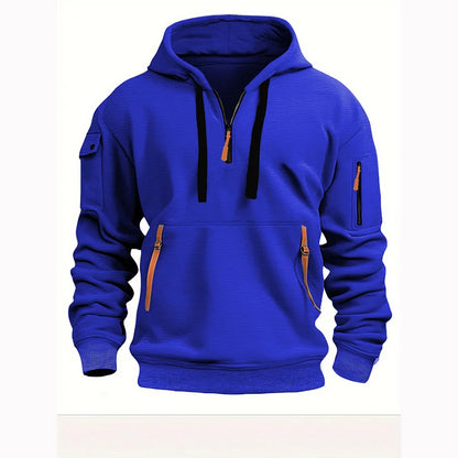 【S-5XL】Męska sportowa bluza z kapturem zapinana na zamek i wiele kieszeni