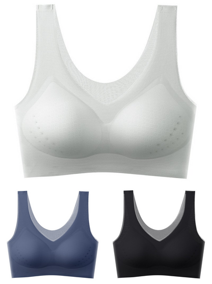 ❄️🧊 【Oferta limitowana】 ✨ 【Zestaw 3 sztuk】【40–120 kg】Biustonosz push-up z lodowego jedwabiu 2026 – bezszwowy, lekki i przewiewny
