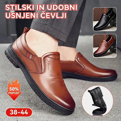 【38-44】Najnovejši moški usnjeni poslovni čevlji leta 2026
