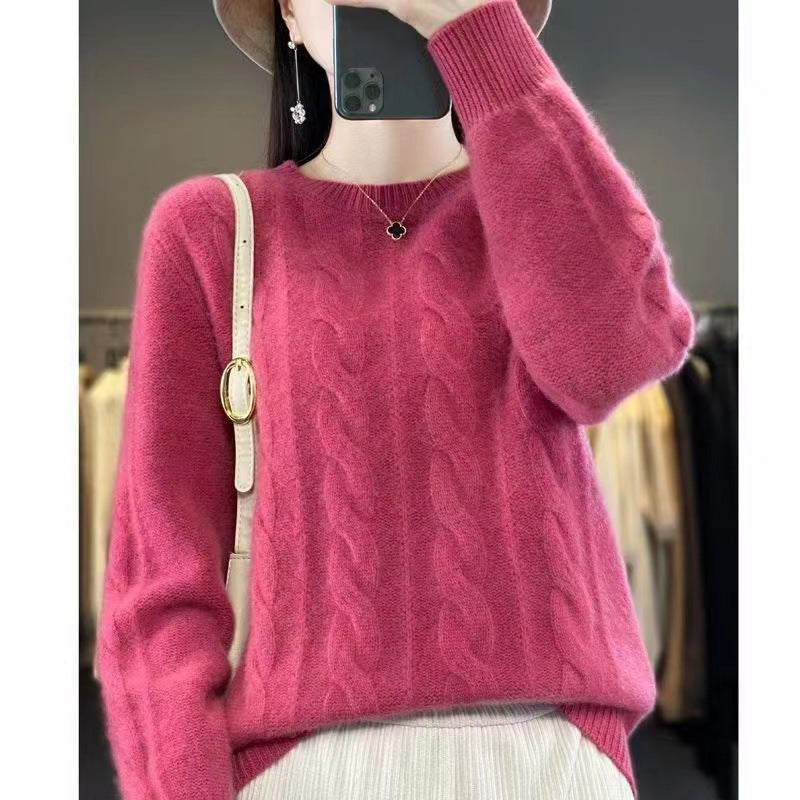 🔥⛄【S-XL】Nowy sweter z wełny na jesień i zimę 2026, jednolity kolor, wysokiej jakości