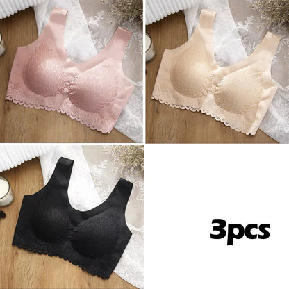 👙【3 dílná sada】Nová a vylepšená krajková podprsenka, pohodlná, pro větší velikosti