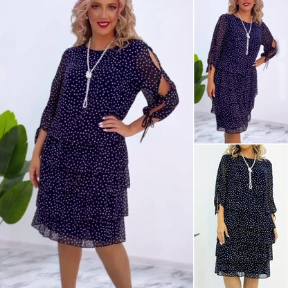 【S-5XL】Nowa elegancka luźna sukienka w kropki