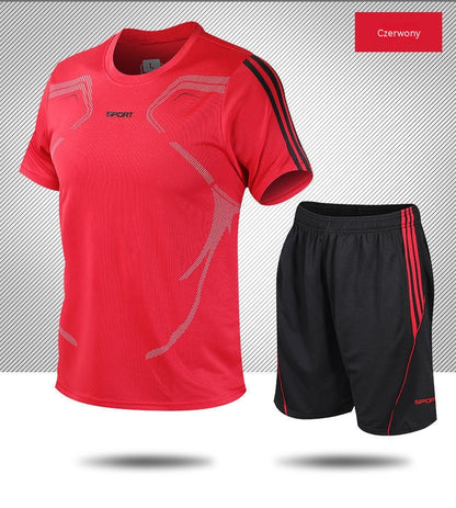 【L-5XL】Moški poletni športni komplet – majica s kratkimi rokavi in kratke hlače; ohlapen, ležeren slog, večje velikosti, moderen dizajn
