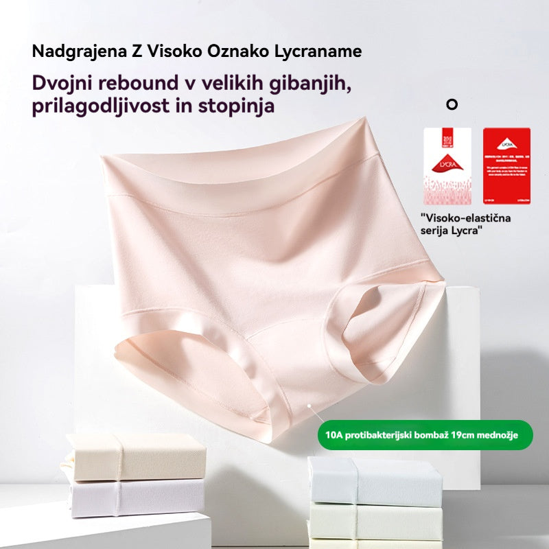 ✨️🩲 (6 kosov) Ženske bombažne hlačke z visokim pasom in antibakterijsko zaščito – podaljšan mednožni del, primerne za ženske s težo 40–80 kg