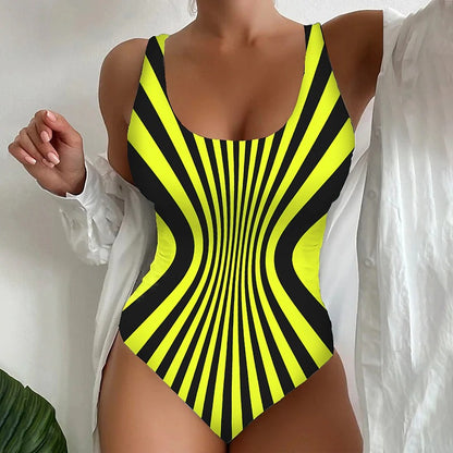 【😍S-8XL】Stylowy jednoczęściowy kostium kąpielowy w paski