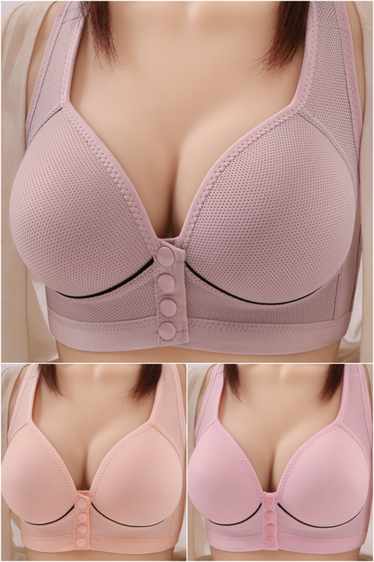 💥【3-pak】👙【40-100 KG】Biustonosz bez fiszbin dla mam w średnim i starszym wieku, cienki, wygodny i oddychający