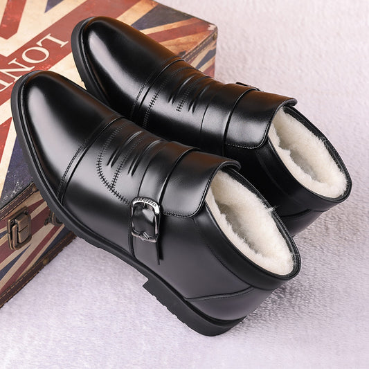💘【30% rabatu】【39-44】Męskie zimowe buty z grubej, ciepłej skóry bydlęcej