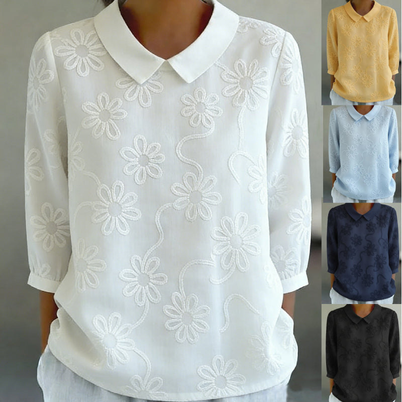 👚Blusa bordada de estilo retro francés - Colección 2026