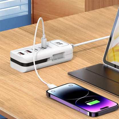 ⚡ USB prodlužovací kabel a přepěťová ochrana | Vánoční speciál se 50% slevou | 4-portový Smart Hub, 30minutové rychlé nabíjení a přepěťová ochrana | Udržujte svůj počítač a cestovní vybavení v pořádku 🎄✨