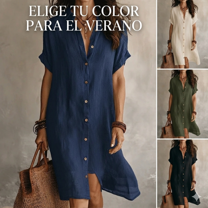 ✅Pago contra entrega - 💥Nuevo vestido de verano para mujer 2026 con botones - Elegante y con estilo