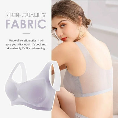 💟 【Komplet 3 kosov】（M–5XL） Poletni ultra tanek brezšiven modrček iz »ledene svile« – lahek in zračen