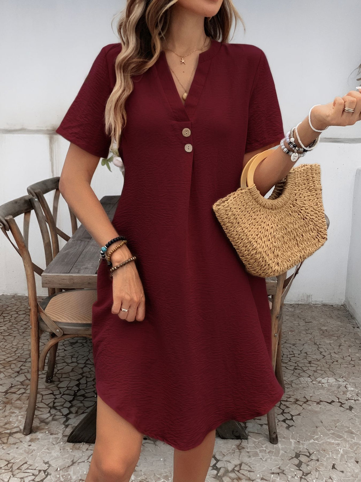 ✅Pago contra reembolso-💥2026 Nuevo vestido de verano para mujer de color liso - Elegante y con estilo
