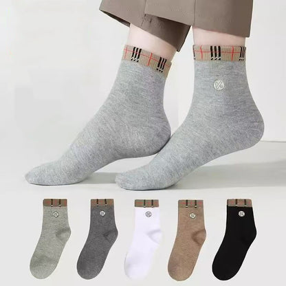 😍🧦【Balení 10 párů】Pánské ponožky, novinka podzim/zima 2025, zesílené bavlněné ponožky do poloviny lýtek, absorbující pot a odolné vůči zápachu