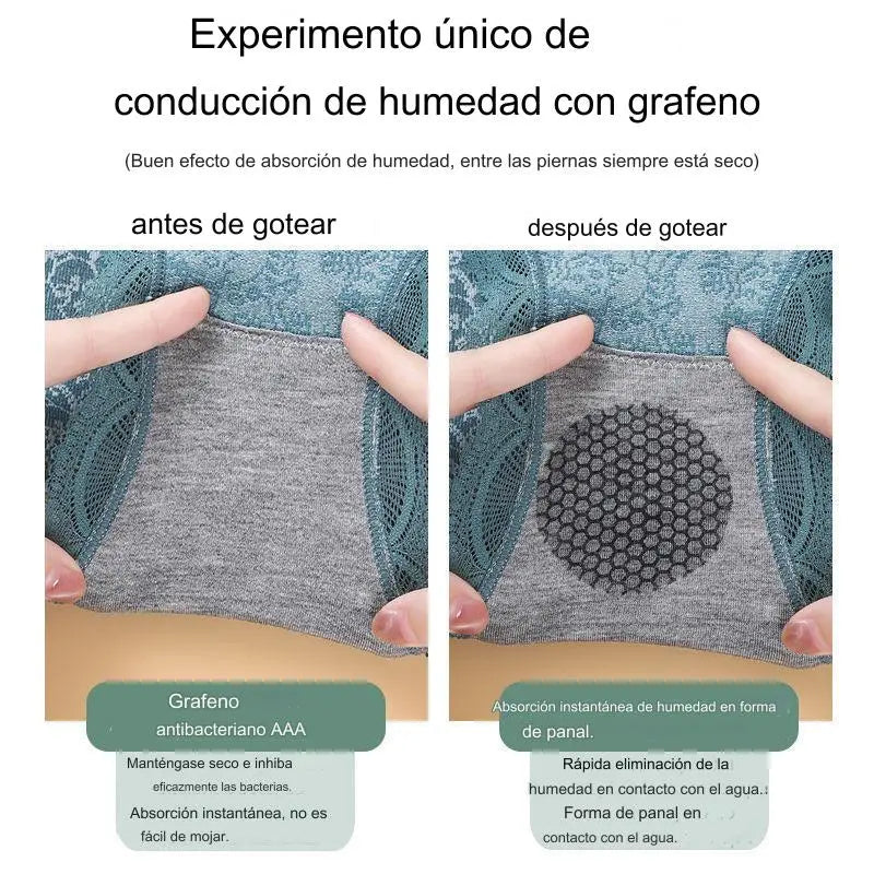 🔥🔥Ropa interior higroscópica antibacteriana de cintura alta para mujer