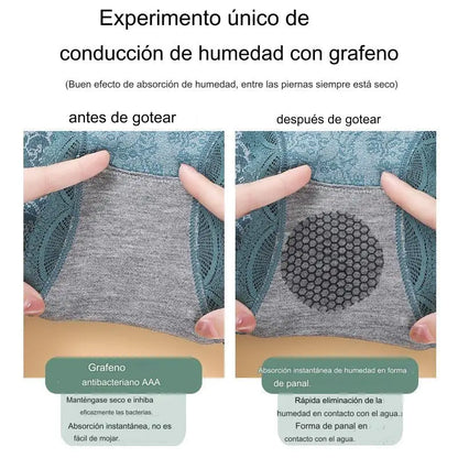 🔥🔥Ropa interior higroscópica antibacteriana de cintura alta para mujer