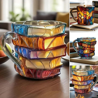 ☕📚 3D poslikana skodelica za kavo v obliki knjige