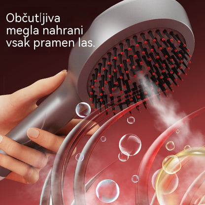 💆‍♀️Masažni glavnik s pršilom sprošča lasišče, masažni glavnik za oblikovanje in nego las za domačo uporabo z vibracijsko masažo pa je primeren za oblikovanje in nego las doma ter ima tudi funkcijo vibracijske masaže.