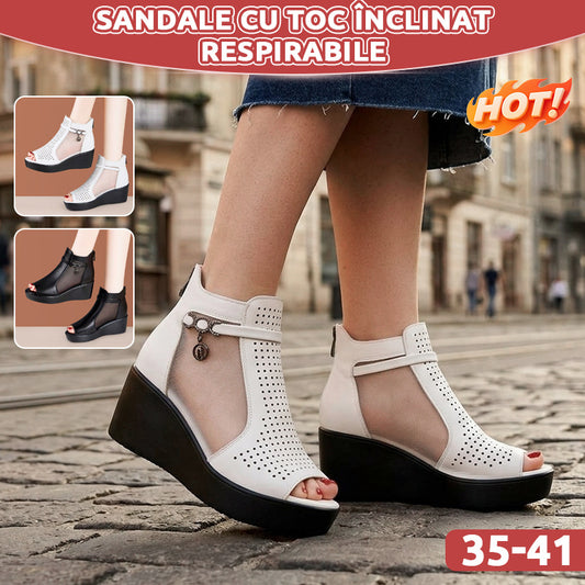 💥【35-41】Sandali z nagnjenimi petami in zračno mrežico – maksimalno udobje in dodatna višina