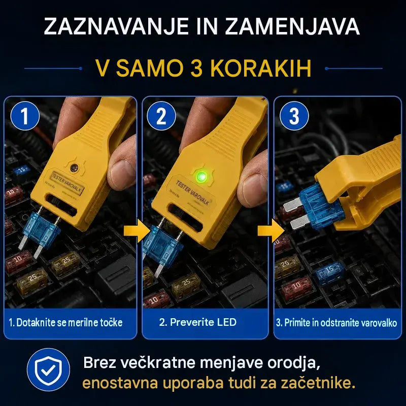 ⚡ 2-v-1 avtomobilski tester varovalk in klešče (združljiv z 12 V/24 V / zeleni LED indikator / nastavljiv razmik / klešče za izvlečenje / uporaba v avtomobilu, tovornjaku, čolnu)! 🚗✨
