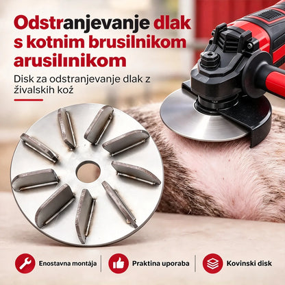 🔧🪚 Plošča iz nerjavnega jekla za odstranjevanje dlak (za kotni brusilnik) | Plošča za odstranjevanje dlak ter čiščenje in obdelavo svinjine, jagnjetine in teletine