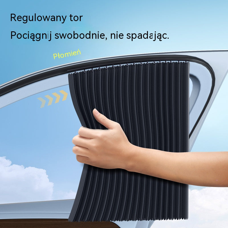 [Zestaw 4 części] Osłona przeciwsłoneczna na okno samochodowe z przesuwaną szyną i izolacją cieplną