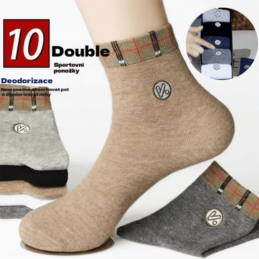 😍🧦【Balení 10 párů】Pánské ponožky, novinka podzim/zima 2025, zesílené bavlněné ponožky do poloviny lýtek, absorbující pot a odolné vůči zápachu