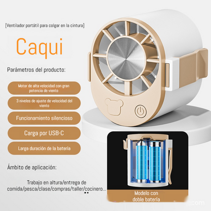 🔥【Compre 1 y obtenga 1 gratis】🌀 Mini ventilador de alta velocidad que se puede sujetar a la cintura.