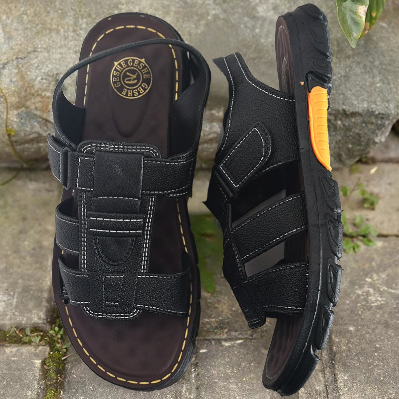 🔥👟【 38 -44】 Moški poletni sandali iz mehkega usnja – zračen dizajn z izrezi, nedrseči in v sproščenem slogu