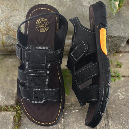 🔥👟【 38 -44】 Moški poletni sandali iz mehkega usnja – zračen dizajn z izrezi, nedrseči in v sproščenem slogu