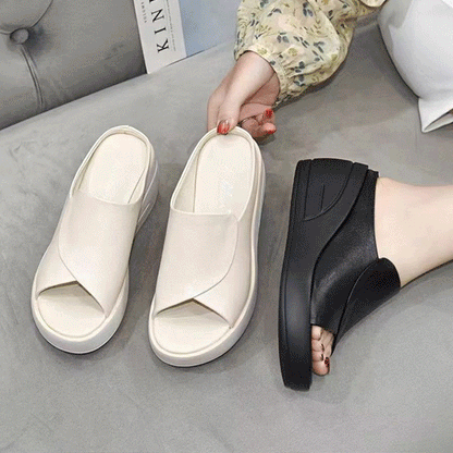 💥🔥[Obcas 5,5 cm] 【35-42】Sandały na koturnie z miękką podeszwą
