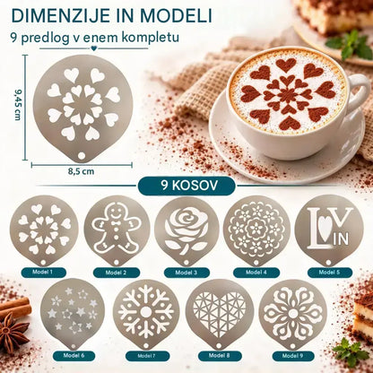 ☕ Šablona iz nerjavnega jekla za latte art