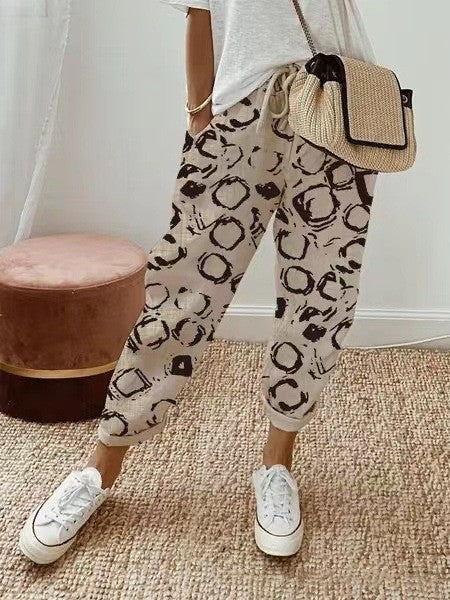 👍💐Pantalón casual de mujer en algodón y lino, opcionalmente multicolor
