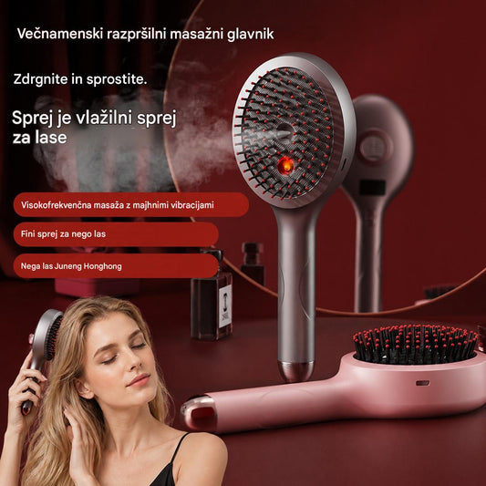 💆‍♀️Masažni glavnik s pršilom sprošča lasišče, masažni glavnik za oblikovanje in nego las za domačo uporabo z vibracijsko masažo pa je primeren za oblikovanje in nego las doma ter ima tudi funkcijo vibracijske masaže.