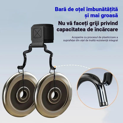 Komplet 2 fitnes kavljev za bodybuilding in dvigovanje uteži, 125 mm razširjena opora, nedrseči zapestni trakovi, nosilnost 250 kg za zgibe in mrtvi dvig