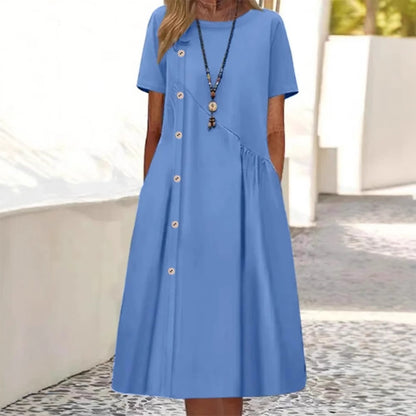 ✅Pago contra entrega - 💥Nuevo vestido de verano para mujer 2026 con botones - Elegante y con estilo, con bolsillos