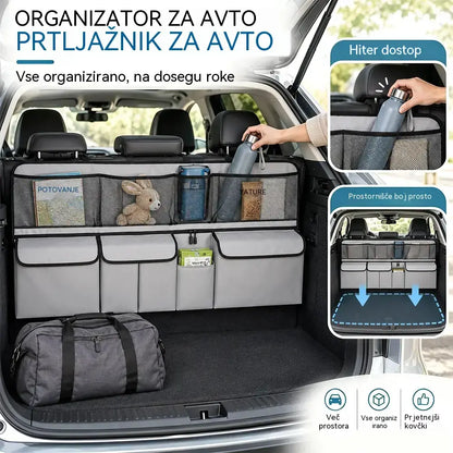 🚗🧰 Torba-organizator za prtljažnik | Velika prostornina, trpežna zasnova in možnost obešanja za shranjevanje orodja ter pripomočkov